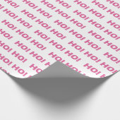 Roze White Ho Ho Kerstfeestdag Cadeaupapier (Hoek)