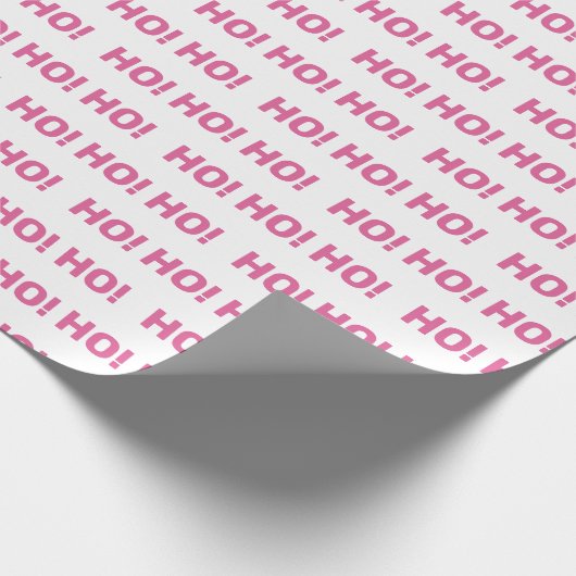 Roze White Ho Ho Kerstfeestdag Cadeaupapier (Hoek)