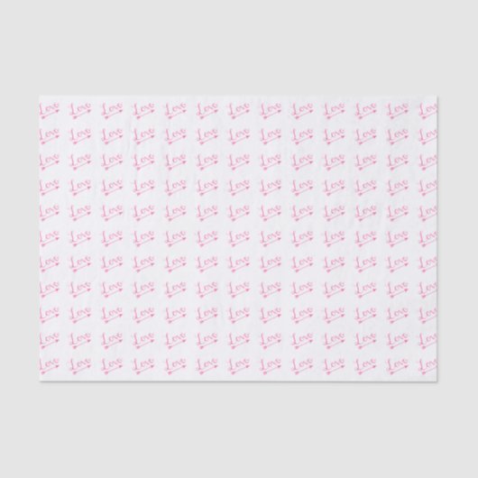 Roze & White Love Arrow-Valentijnsdag Tissuepapier (Voorkant)