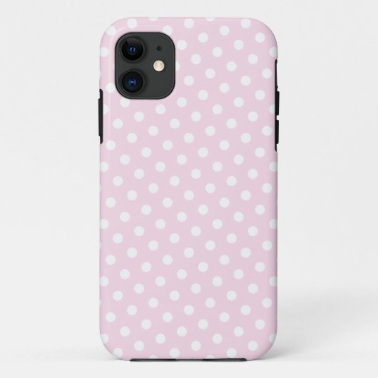 Roze & White Polka Dot Pattern iPhone 5 Hoesje (Achterkant)