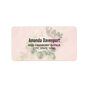 Roze & White Rose Bouquet Etiket