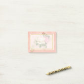 Roze & White Rose Bouquet Post-it® Notes (Op bureau)