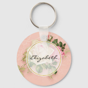 Roze & White Rose Bouquet Sleutelhanger