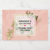 Roze & White Rose Bouquet Sparkling Wijnetiket (Enkel label)