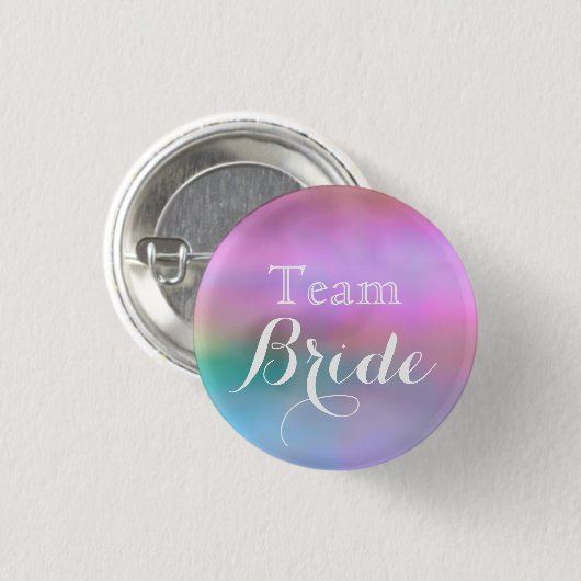 Roze White Wedding Team Bride Button (Voorkant /achterkant)
