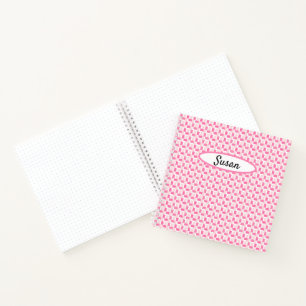Roze White Woven Checkbullet Journal Notitieboek
