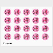 Roze wieg van 50 ronde sticker (Vel)
