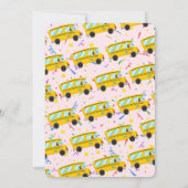 Roze Wielen op de Bus 1e Verjaardag Kaart (Achterkant)