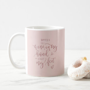 Roze wijn Citaat Dog Quote Hand Lettert Koffiemok