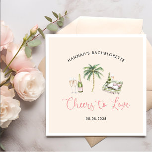 Roze wijn Country Bachelorette Weekend Servet