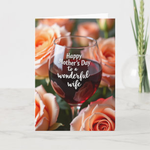 Roze Wijn Wonderbare Vrouw Kaart