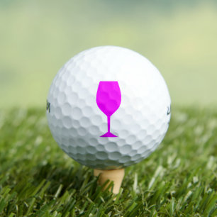 Roze wijnglas golfballen