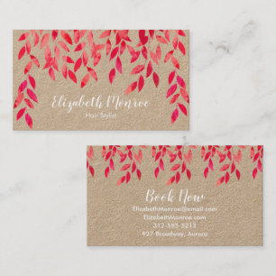 Roze wijnstokken Foliage Hair Stylist Salon Makeup Visitekaartje