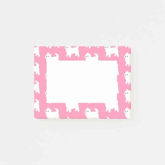 Roze wiktonnen - West Highland Terrier Dogs Post-it® Notes (Voorkant)