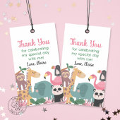 Roze wild dier cadeaulabel