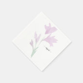 Roze Wildbloem Aangepaste naam Servet (Hoek)