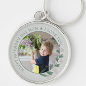 Roze Wildbloem Moederdag Foto Sleutelhanger (Voorkant)