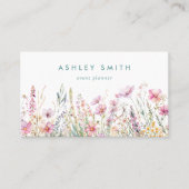 Roze Wildbloem Visitekaartje (Voorkant)