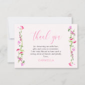 roze wilde bloem delicate bloemen bedankkaart (Voorkant)