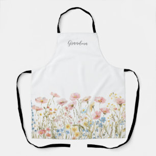 Roze wilde bloem gepersonaliseerd schort