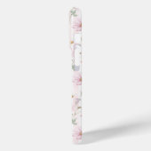 Roze Wilde Bloem Gestreepte Monogram Case-Mate iPhone Case (Achterkant / Links)