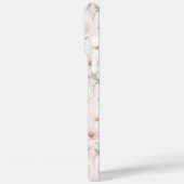 Roze Wilde Bloem Gestreepte Monogram Case-Mate iPhone Case (Achterkant / Links)