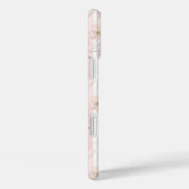 Roze Wilde Bloem Gestreepte Monogram Case-Mate iPhone Case (Achterkant / Rechts)