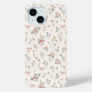 Roze Wilde Bloem Roos Strikte Patroon Hoesje
