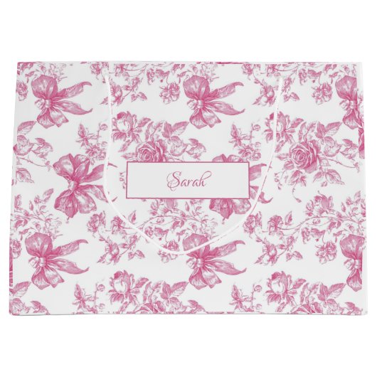 Roze wilde bloem Theebruidssluiting Groot Cadeauzakje (Voorkant)