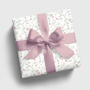 Roze wilde bloem waterverf cadeaupapier