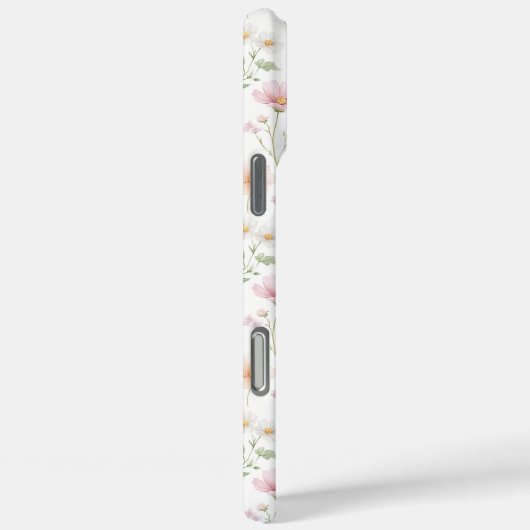 Roze wilde bloem waterverf monogram Case-Mate iPhone case (Achterkant / Rechts)