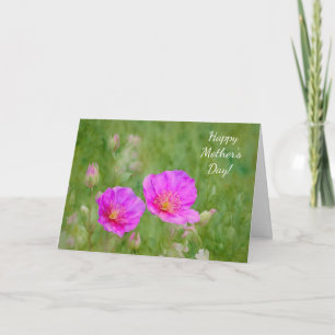 Roze wilde bloemen bloem Moederdag kaart