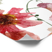 Roze Wilde Bloemen Bruidsdiner Welkomstbord Poster (Hoek)