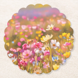 Roze Wilde Bloemen Gele Lavendel 2025 Kartonnen Onderzetters