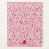 Roze Wilde Bloemen Gepersonaliseerde Monogrammed Planner (Achterkant)
