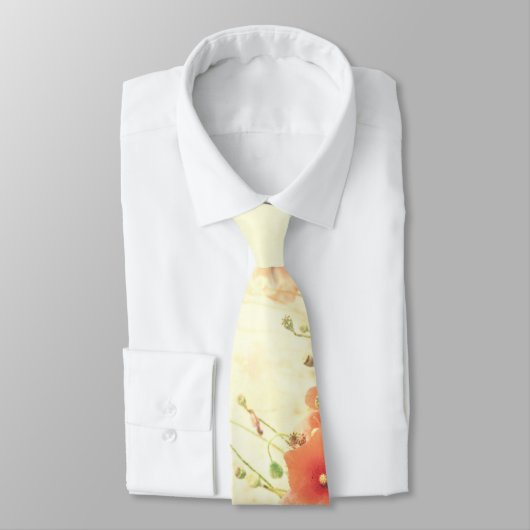 Roze Wilde Bloemen in het Stropdas van het Mannen  (Gebonden)