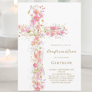 roze wilde bloemen kruis Bevestiging Kaart