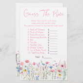 Roze Wilde Bloemen Raad de Prijs Douche Spel (Voorkant / Achterkant)