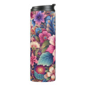 Roze Wilde bloemen Thermosbeker (Gedraaid links)