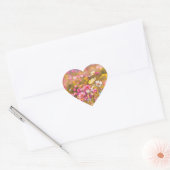 Roze wilde bloemen veld 2025 hart sticker (Envelop)