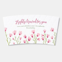 Roze wilde bloemen Vers gemalen kortings QR-code
