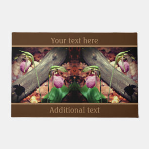Roze Wilde Dame Slipper Orchid Flower Personalized Deurmat