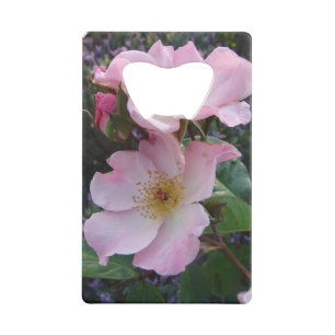 Roze wilde roos bloem bloem foto kredietkaart flessenopener