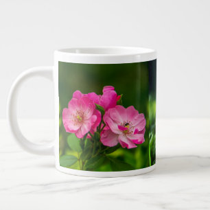Roze wilde roos bloemen fotografie ontwerp-52654 extra grote beker