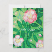 Roze Wilde Roos bloesem geheime tuin RSVP Kaartje (Voorkant)