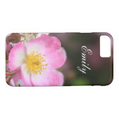 roze wilde rozen bloem. Voeg jouw naam toe. Case-Mate iPhone Case (Achterkant (Horizontaal))