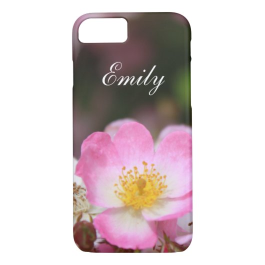 roze wilde rozen bloem. Voeg jouw naam toe. Case-Mate iPhone Case (Achterkant)