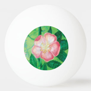Roze Wilde Rozen Bloemen & Groene bladeren Illustr Pingpongballen