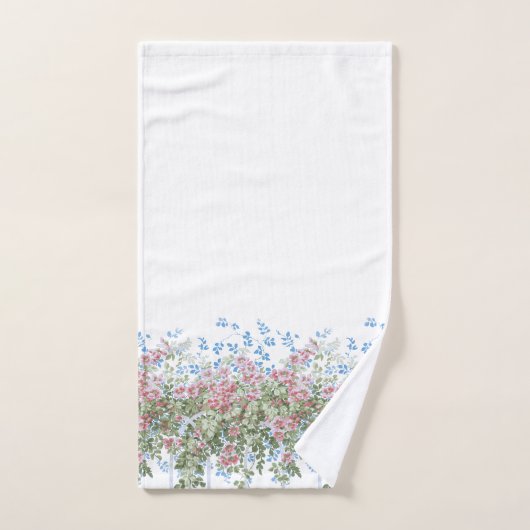 Roze Wilde Rozen en Bladgroen op Trellis Bad Handdoek (Handdoek)