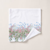 Roze Wilde Rozen en Bladgroen op Trellis Bad Handdoek (Wasdoekje)